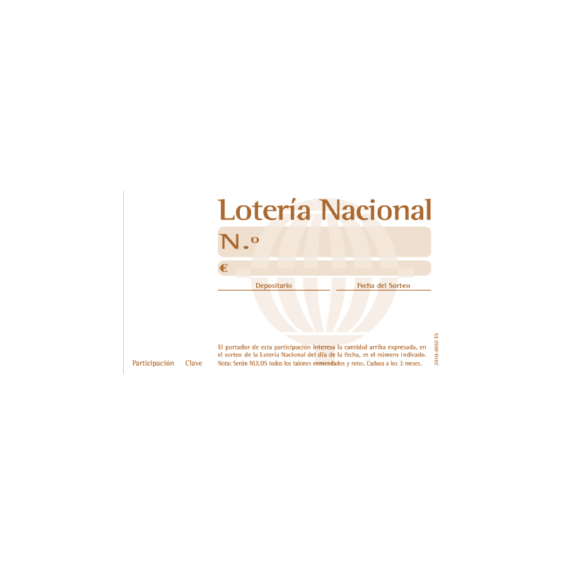 Modelo Bombo - Participación sin Matriz 10 POR HOJA