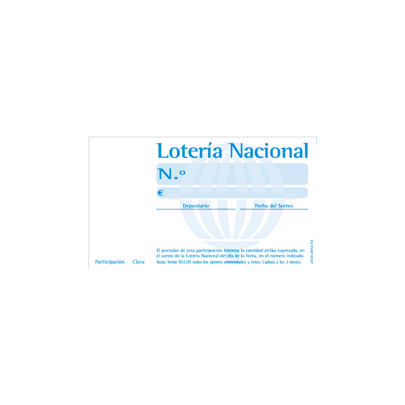 Modelo Bombo - Participación sin Matriz 10 POR HOJA